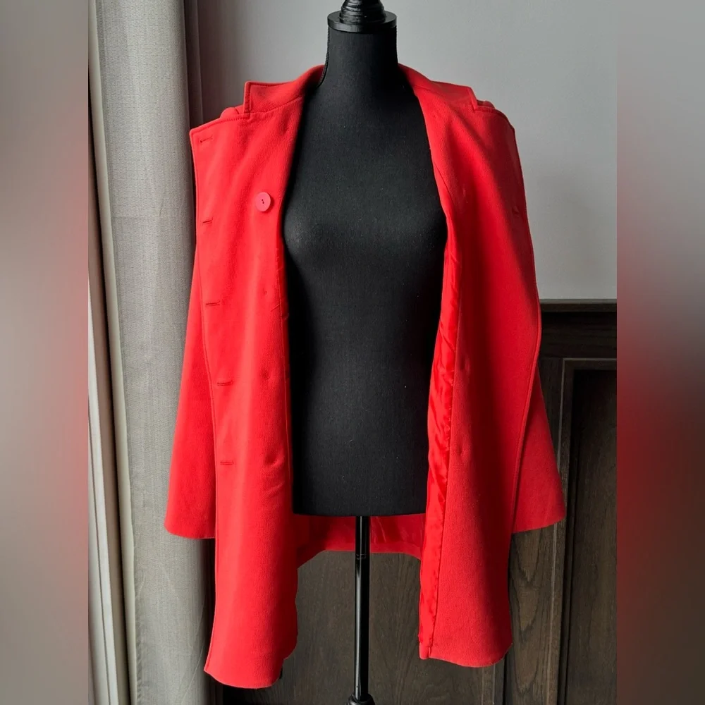 Forenza by limited bright orange red peacoat jacket  EUC - Picture 7 of 9